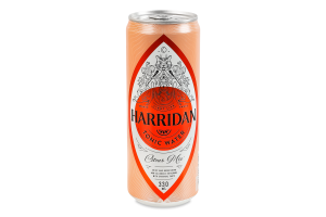 Напій безалкогольний соковмісний сильногазований на ароматизаторах Citrus Mix Tonic Water Harridan з/б 0.33л