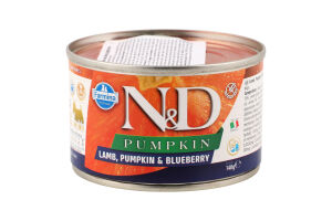 Корм консервований Lamb&Blueberry Mini N&D Pumpkin Farmina з/б 140г