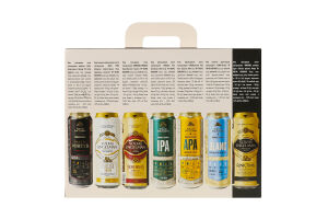 Набор Пиво Rinktinis + IPA + APA + Blanc + Bohemijos Dark + Baltic Porter 6х0.568л + 1 бокал 0.568л Volfas Engelman к/у