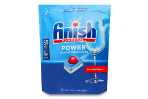 Таблетки для мытья посуды в посудомоечных машинах All in 1 Power Powerball Finish 65шт