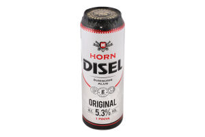 Пиво 0.568л 5.3% світле фільтроване пастеризоване Original Horn Disel з/б