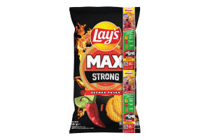 Чипси картопляні зі смаком чилі та лайму Strong Max Lay's м/у 140г