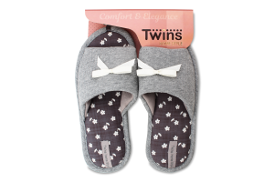 Тапочки открытые домашние женские №4568 Twins 36-37 gray