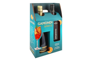 Набор Напиток на основе вина 1л 13.5% Aperitivo + Вино игристое 0.75л 12% белое Brut Mill Toso Spritz Gamondi к/у 1шт