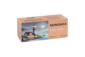 Чай черный цейлонский байховый мелкий с бергамотом Earl Grey Monomax к/у 25х2г