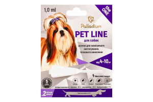 Краплі д/собак від 4 до 10кг Пет Лайн Зе Ван протипаразитні 1мл Палладіум