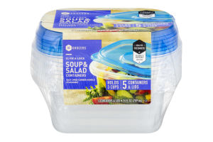 SE Grocers Click & Lock Containers Soup & Salad - 5 CT
