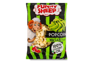 Попкорн соленый с ароматом васаби Funny Sheep м/у 35г