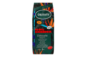 Кава натуральна смажена в зернах Ethiopia Sidamo Gemini м/у 250г