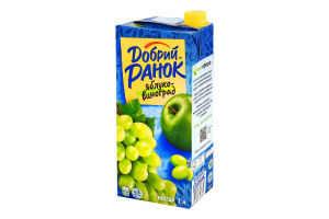 Нектар освітлений стерилізований Яблуко-виноград Добрий Ранок т/п 1л