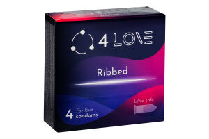 Презервативы из натурального латекса Ребристые 4Love 4шт