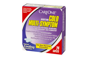 CareOne Nighttime Cold Multi-Symptom Caplets - 24 CT
