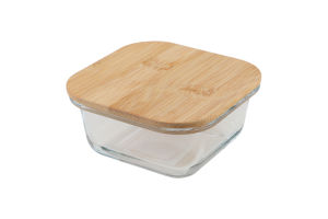 Контейнер для зберігання бамбукова кришка скло 340мл №KYYW577 Greenwich Product Co. Limited 1шт