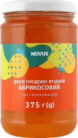 Джем плодово-ягодный пастеризованный Абрикосовый Novus с/б 375г