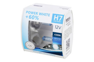 Лампа галогенова Power White H7 12V 55W 4300K 2шт Brevia