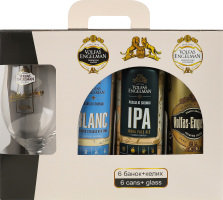 Набор Пиво Rinktinis + IPA + APA + Blanc + Bohemijos Dark + Baltic Porter 6х0.568л + 1 бокал 0.568л Volfas Engelman к/у