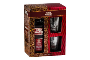 Набор Виски 0.7л 40% + 2 стакана Hankey Bannister к/у