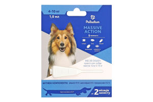 Капли для собак массой тела 4-10кг Massive Action Palladium 1мл