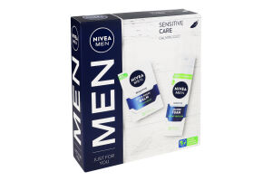 Набор косметический Пена для бритья 200мл + Бальзам после бритья Успокаивающий 100мл Sensitive care Nivea Men 2шт