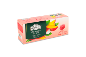 Чай чорний байховий дрібний з ароматом манго та лічі Ahmad Tea к/у 25х1.5г