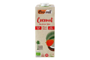 Напій рослинний органічний без цукру з кокосу Ecomil т/п 1л