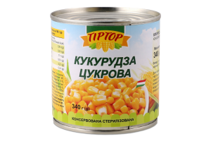 Кукурудза цукрова консервована стерилізована Tip Top з/б 340г