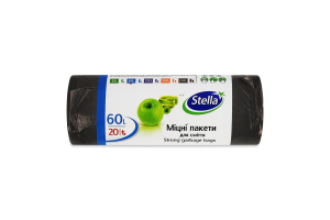 Пакети для сміття міцні 60л Stella 20шт