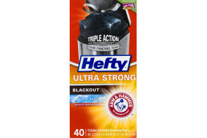 Hefty Ultra Strong Blackout Tall Kitchen Drawstring Bags Clean Burst - 40 CT