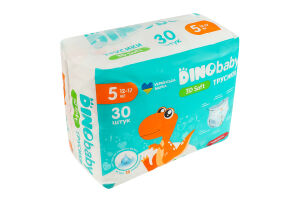 Трусики-підгузники для дітей 12-17кг 5 3D Soft Dinobaby 30шт