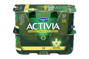 Dannon Activia Lowfat Yogurt Vanilla - 12 PK