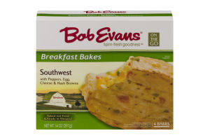 Bob Evans Breakfast Bakes Southwest with Peppers, Egg, Cheese & Hash Browns - 4 CT