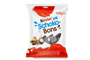 Конфеты из молочного шоколада с молочной начинкой и орехами Schoko-Bons Kinder м/у 100г