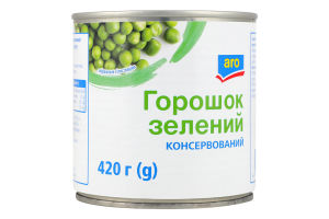 Горошек зеленый консервированный стерилизованный aro в/с з/б 420г