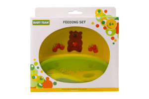 Набір д/годування Тарілка секційна+Ложка+Виделка+Контейнер з кришкою 6020 Бебі Тім