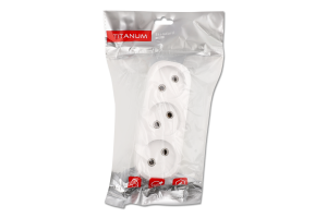 Розгалужувач мережевий Standard білий 3гнізда без заземлення Titanum