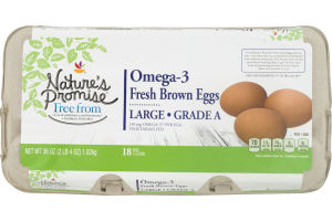 Nature's Promise Omega-3 Large Fresh Brown Eggs - 18 CT