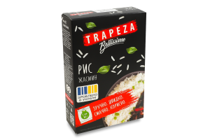 Рис шлифованный в пакетиках для варки Жасмин Bellissimo Trapeza к/у 5х80г