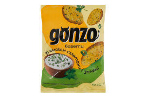 Сухарики пшеничные со вкусом сметаны и зелени Багеты Gonzo м/у 50г