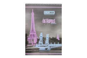 Блокнот н/пруж. Buromax Metropolis А4 48 арк. кл. фіол.