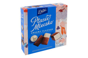 Конфеты со сливочным вкусом в молочном шоколаде Птичье молоко E.Wedel к/у 340г