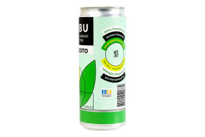Напиток брожения фильтрованный непастеризованный с сахаром Mojito Kombucha Vit-Fit ж/б 0.33л