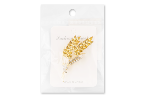 Брошка Колоски жовтий метал 6,2*2,5см