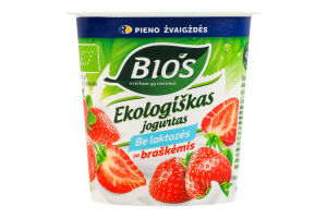 Йогурт 3.1% органічний безлактозний з полуницею Bios ст 125г