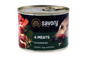 Корм консервированный 4 meats Gourmand Savory ж/б 200г