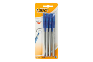 Ручка шариковая синяя 0.7мм Exact Round stic BiC 4шт