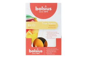 Свечи чайные ароматизированные №879806 Mango True scents Bolsius 6шт