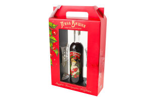 Набір Лікер 0.5л 17.5% + 2 келихи 150мл П'яна Вишня к/у