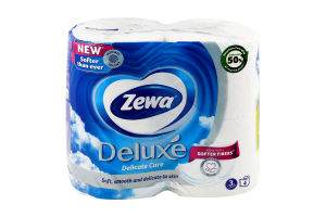 Папір туалетний 3-х шаровий Deluxe Zewa 4шт