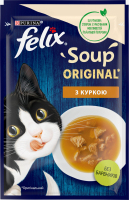 Корм консервированный дополнительный для взрослых котов с курицей Суп Felix д/п 48г