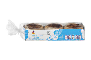 Ahold Reduced Calorie Raisin English Muffins - 6 CT